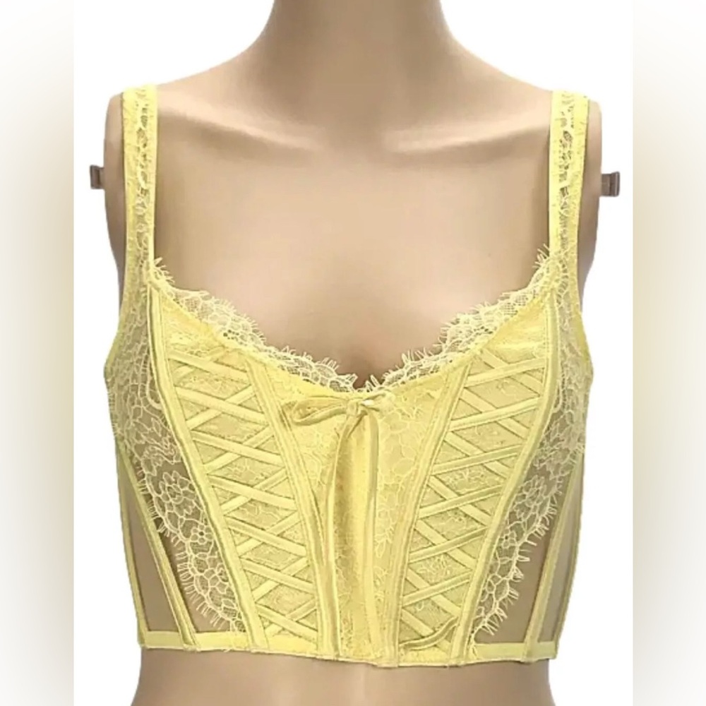 Victorias Secret Dream Angels Unlined Lace Up Corset Top